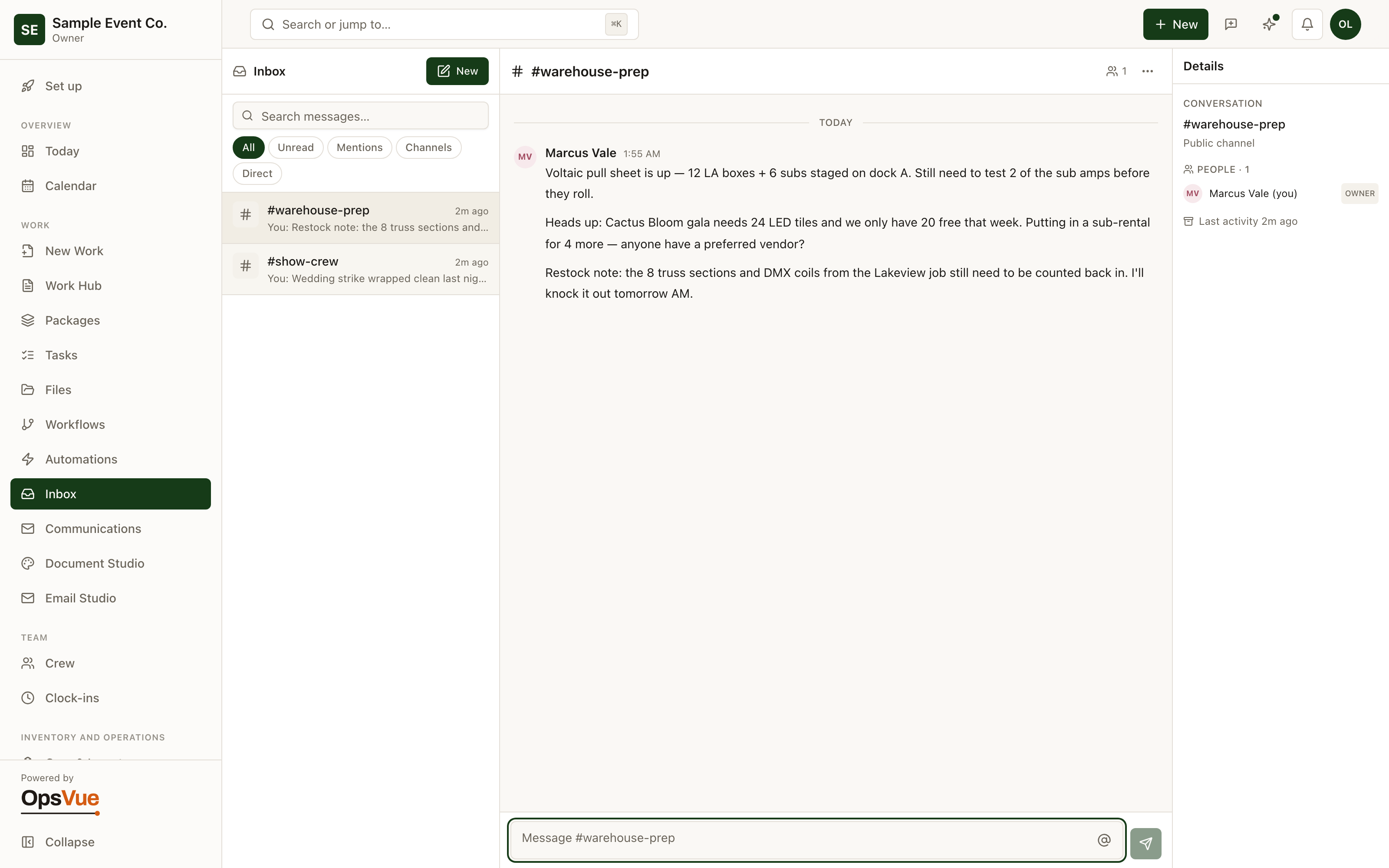 Inbox — Channels