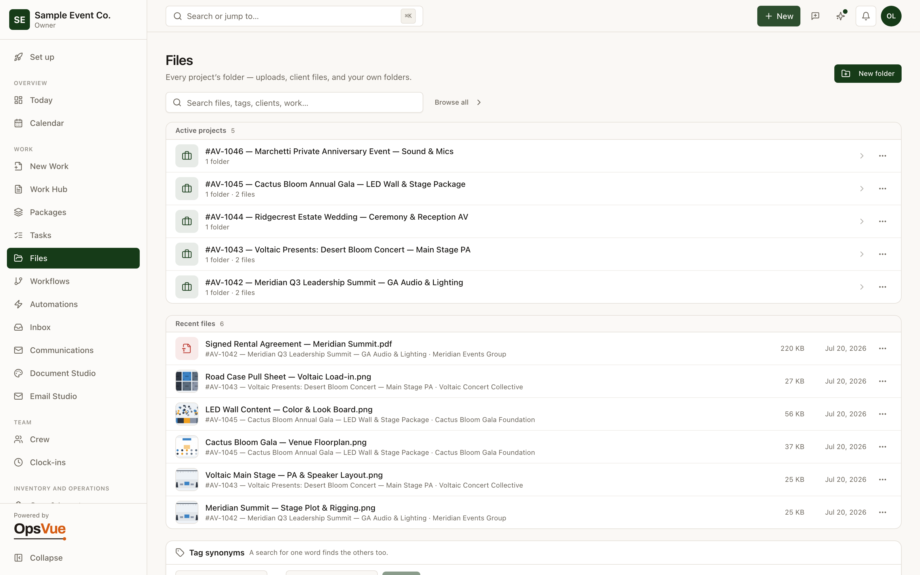 Files — Files dashboard