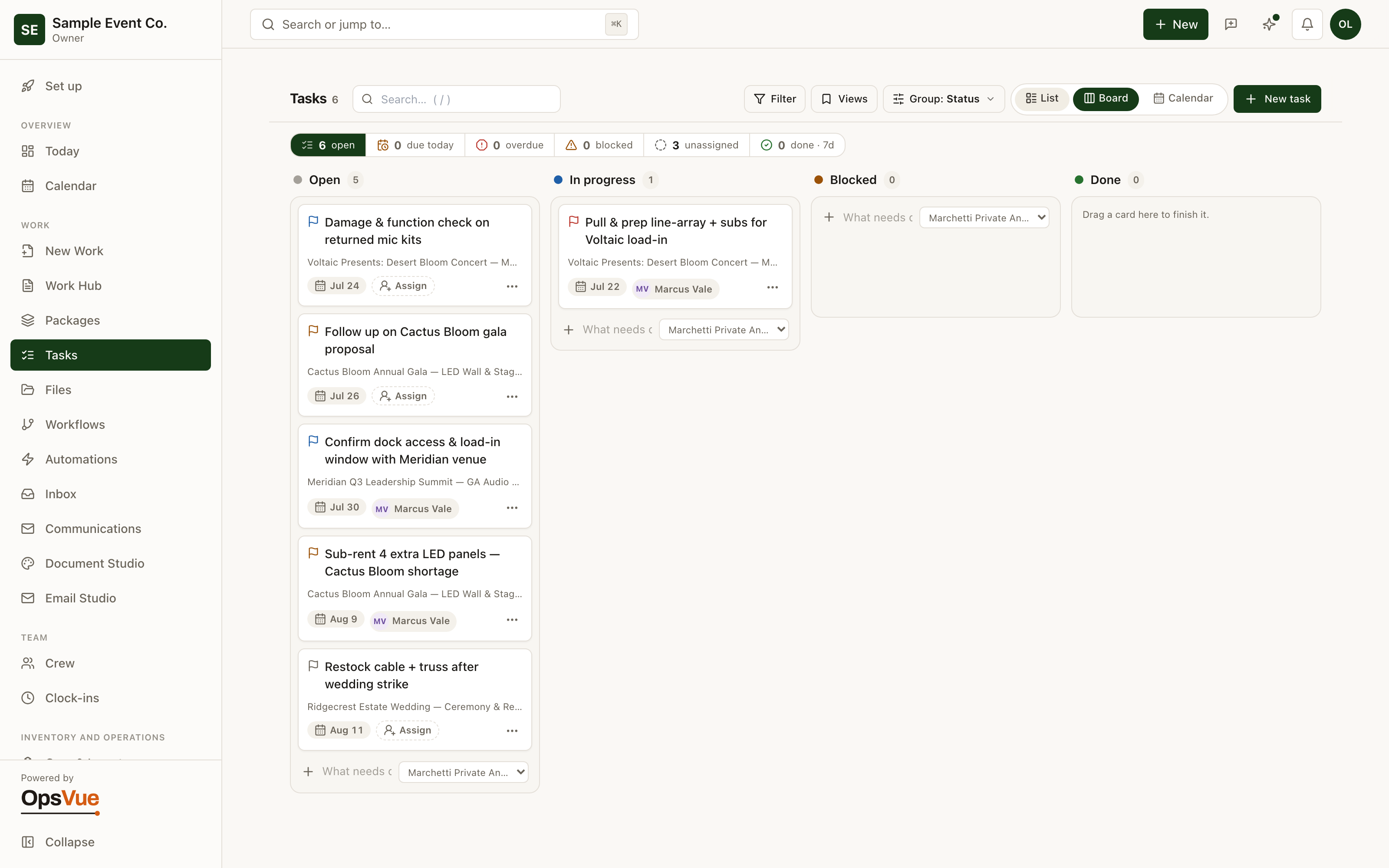 Tasks — Board